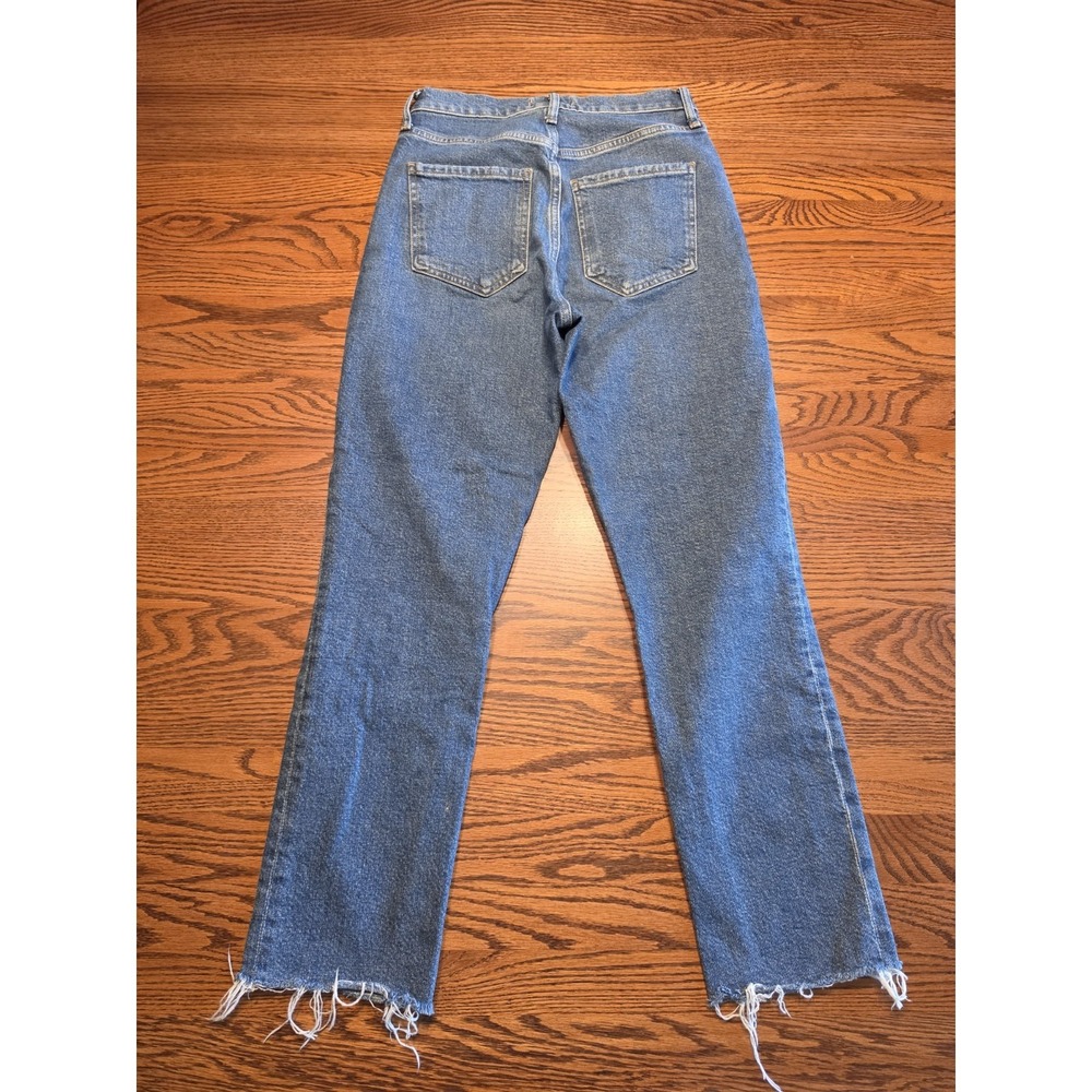 Agolde Riley Crop Jeans Womens Size 24 High Rise Straight Button Fly Raw Hem - Picture 3 of 9